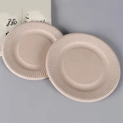 Disposable Rippled Edge Plate Sugarcane Bagasse Plates