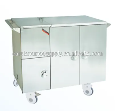 CARELAND High Class Stainless Steel medical hospital Delivery kitchen Steam Warmer Mobile Food delivery Trolley Cart