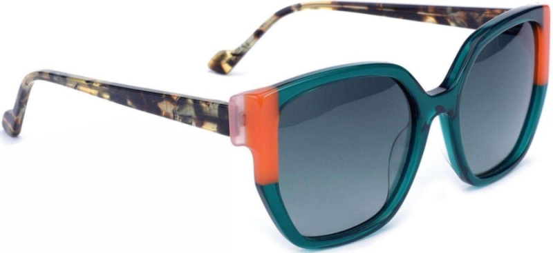 Belieye Trendy Geometric Lamination Acetate Frame Sunglasses