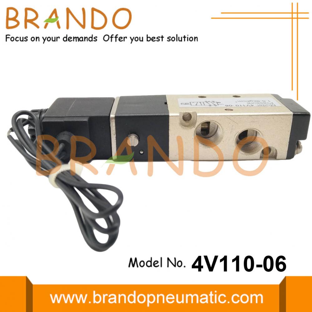 1x 4V110-06 5Ports2Position Single Solenoid Pneumatic Air Valve 1/8 BSPT DC12V 