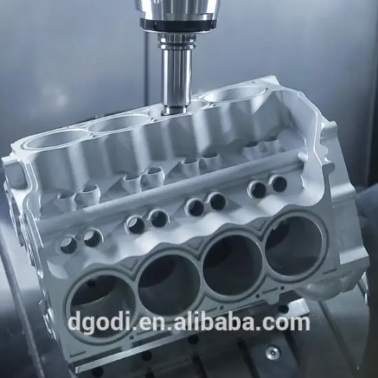 cnc milling aluminum car engine parts and engine block produced by 5-axis DMG Mori and MAZAK machine