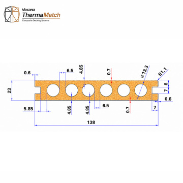 Round Hole Co-extruded PE Decking