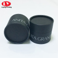 Custom White Ink Logo Black Round Tube Box