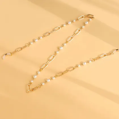 Exquisite Pearl Metal Chain Fashion Decoration Sunglasses for Myopia