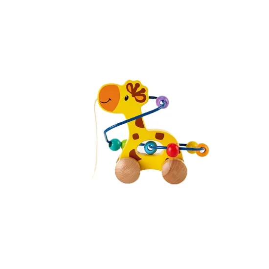 Colorful Educational Toy: Wooden Animal Bead Game for Kids to Enhance Motor Skills