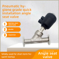 Supapă pneumatică sanitară cu scaun unghiular cu eliberare rapidă