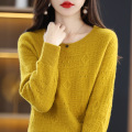 Hoodies And Sweatshirts Round neck solid diamond knit jumper for women Factory