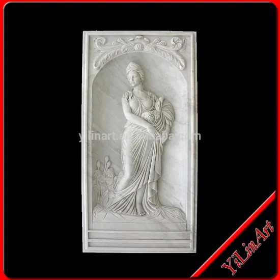 Girl Wall Decoration Carved Marble Stone Wall Art Relief