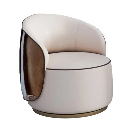 Italian Designed Stainless Steel Rotating Leisure Sofa Chair for Elegant Homes