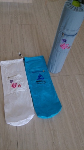 Embroidered Cotton Zippered Yoga Mat Bag