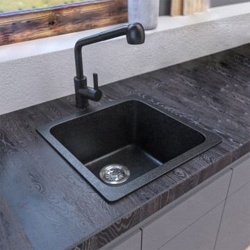  Cheap Price Quartz Stone Rectangle Kitchen Sink Solid Surface Single Bowl 
