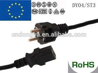 2*0.75 VDE certification Europe power cord with plug