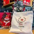 Bolsa de algodão padrão de Natal com logotipo personalizado
