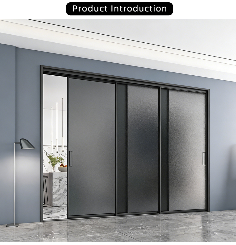 Modern Triple Panel Single Glass Sliding Door XYJ-R020