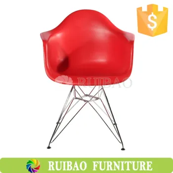 Simple Design Healthy Plastic Throne Bucket Dining Chair With Metal Legs
