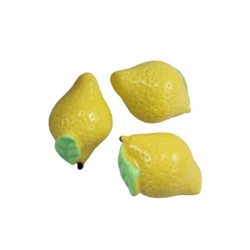 Wholesale 3D Lemon Resin Charms Kids Fashion Necklace Jewelry Making Accessory Dollhouse Toys Gifts