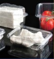 Caixa de almoço descartável plástico, descartável recipiente de alimento, Punnet de fruta de plástico, alimento da classe BPA FREE recipiente de plástico com fechamento