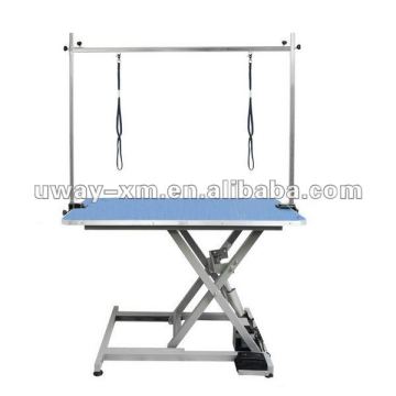 UW-GR-038 Functional X shape electric inclined-strut dog grooming table with clamps