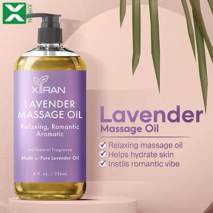 Private Label Lavender Massage Oil: 100% Pure Natural Organic Spa Body Care Essential Oil for Skin Care