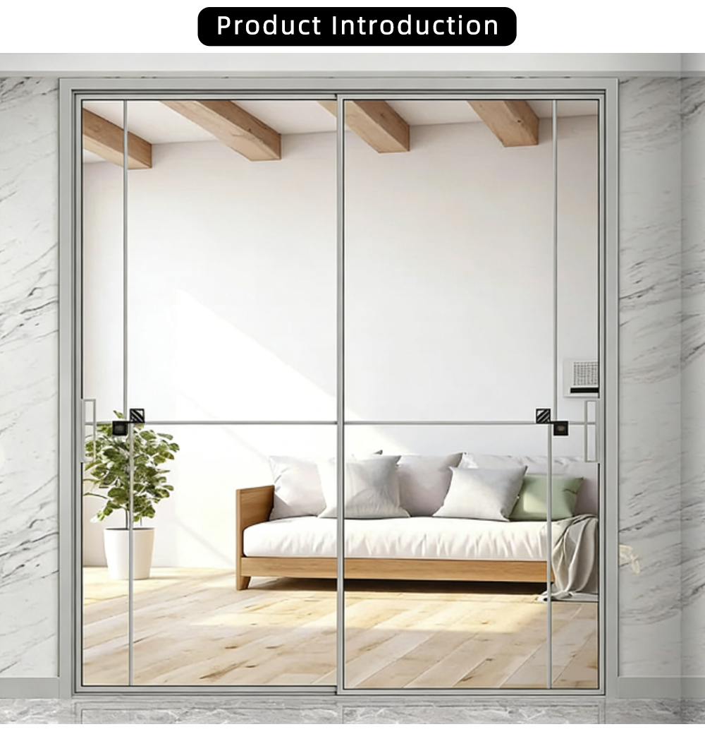 Thin Frame Clear Glass Sliding Door YJ-R010 X