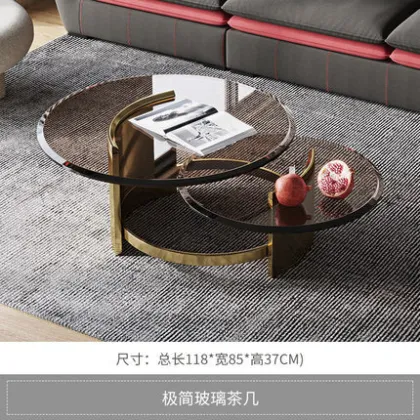 Lacquer Marble White Stainless Steel Coffee Table