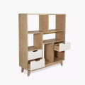 Wood Bookcase with drawers Bookcase Storage