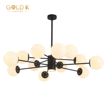 Modernes Glasanhänger Licht: Schwarz-Weiß-LED-Bubble Ball Kronleuchter E27 70-Licht-Design