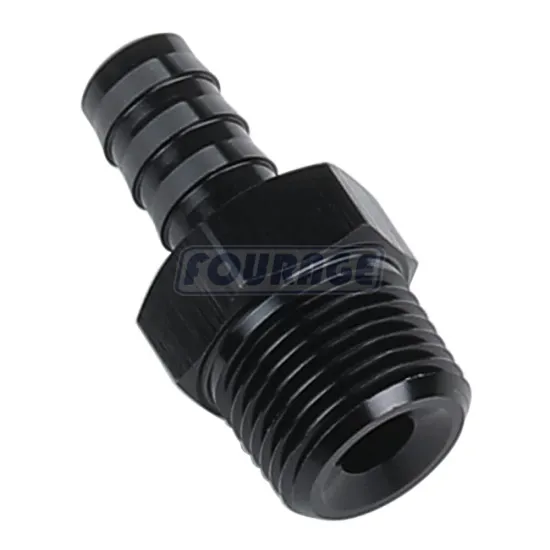 Aluminum Fuel Oil Pump Inlet Fitting Male 3/8" NPT to 3/8" Hose Barb Fitting Adapter