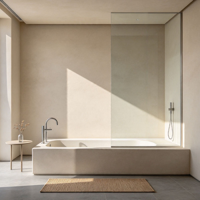 Écran de douche fixe sans cadre en acier inoxydable 304