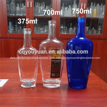 High end luxury decorative transparent glass gin bottles 700ml 750ml