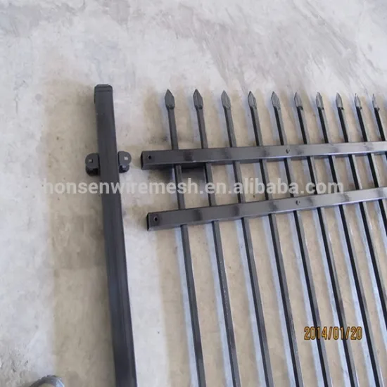 2015 very competitive price for American type 3 rails steel square tube picket fencing