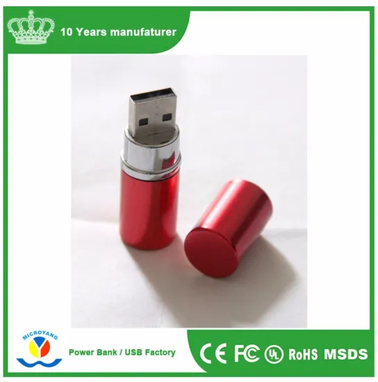 Cylinder Round Metal USB 2.0 Memory Stick Flash Pen Drive 4GB 8GB 16GB 32GB