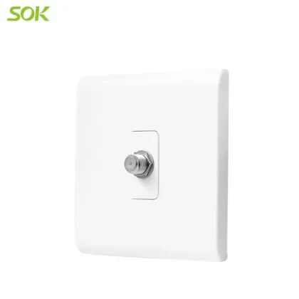 1 Gang TV Satellite Outlet White TV socket