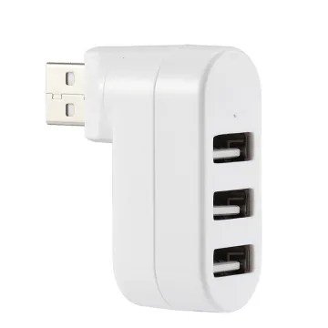 Mini 3 Port USB 2.0 Rotating Splitter Adapter Hub for MacBook PC Laptop Notebook Adapter Parts Mobile Phone Flex Cables @M23