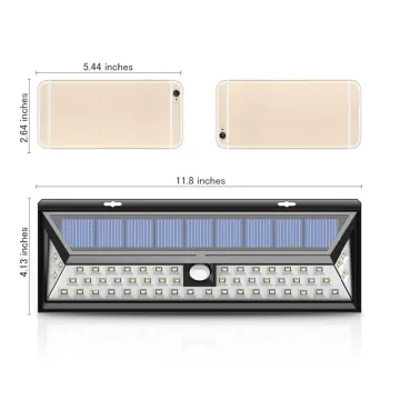 solar light 54 LED weatherproof led street light for garden Lawn Patio