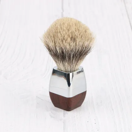 Alloy Handle Custom Beard Brush - Best Badger Hair Shaving Cream Brush