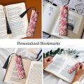 Pembe Gül Çiçek Ahşap Kitap Ayraçları Seti