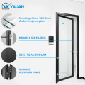Aluminum Alloy Single Panel Casement Door Tempered Glass