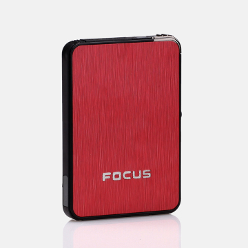 YH003  Super Slim Metal cigarette box automatic pop out cigarette case with lighter windproof jet flame