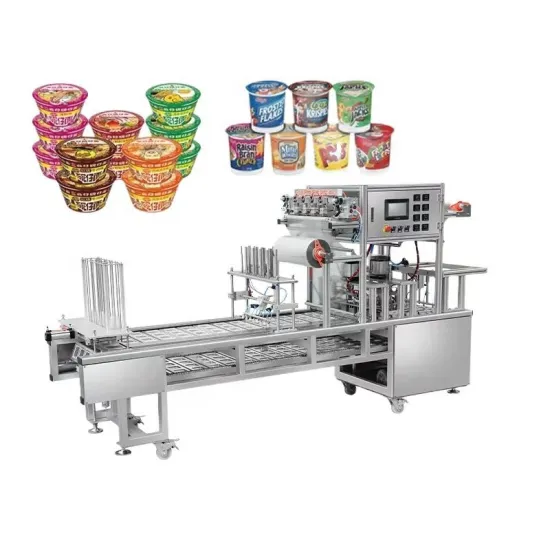 Continuous Bucket Instant Noodle Capping and Sealing Machine