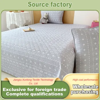 Modern Geometric Washed Cotton Bed Cover