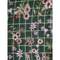 Check Flower Rayon Challis 30S Air-jet Printing Fabric