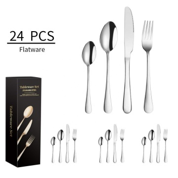 Factory Direct 24-Piece Stainless Steel Flatware Set with Gift Box