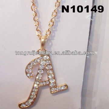 letter A initial pendant necklace