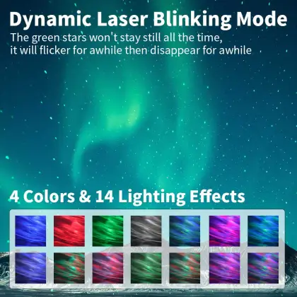 Aurora Borealis Projector: Starry Night Light with White Noise and Music Speaker