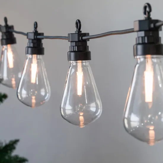 Low Voltage Outdoor Vintage Edison Bulb String Lights - Amazon 20 bulbs, DC 31V, 3m (10ft), Connectable