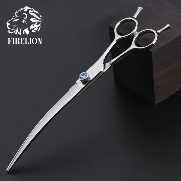 FIRELION 8.0 Inch 440C Stainless Steel Pet Curved Cutting Shears
