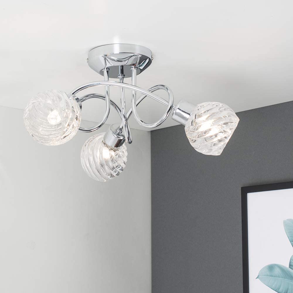 C11229-5 swirled clear glass shade ceiling lamp (4)