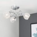 Swirled clear glass shade ceiling lamp