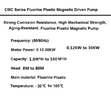 Bomba magnética de plástico flúor CMC